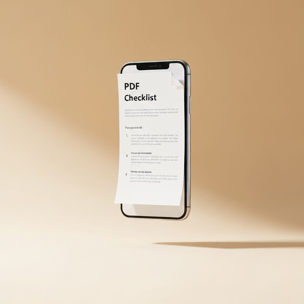 Checklist PDF displayed on a smartphone screen